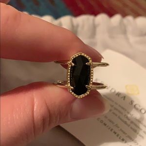 Kendra Scott Elyse Gold Ring In Black